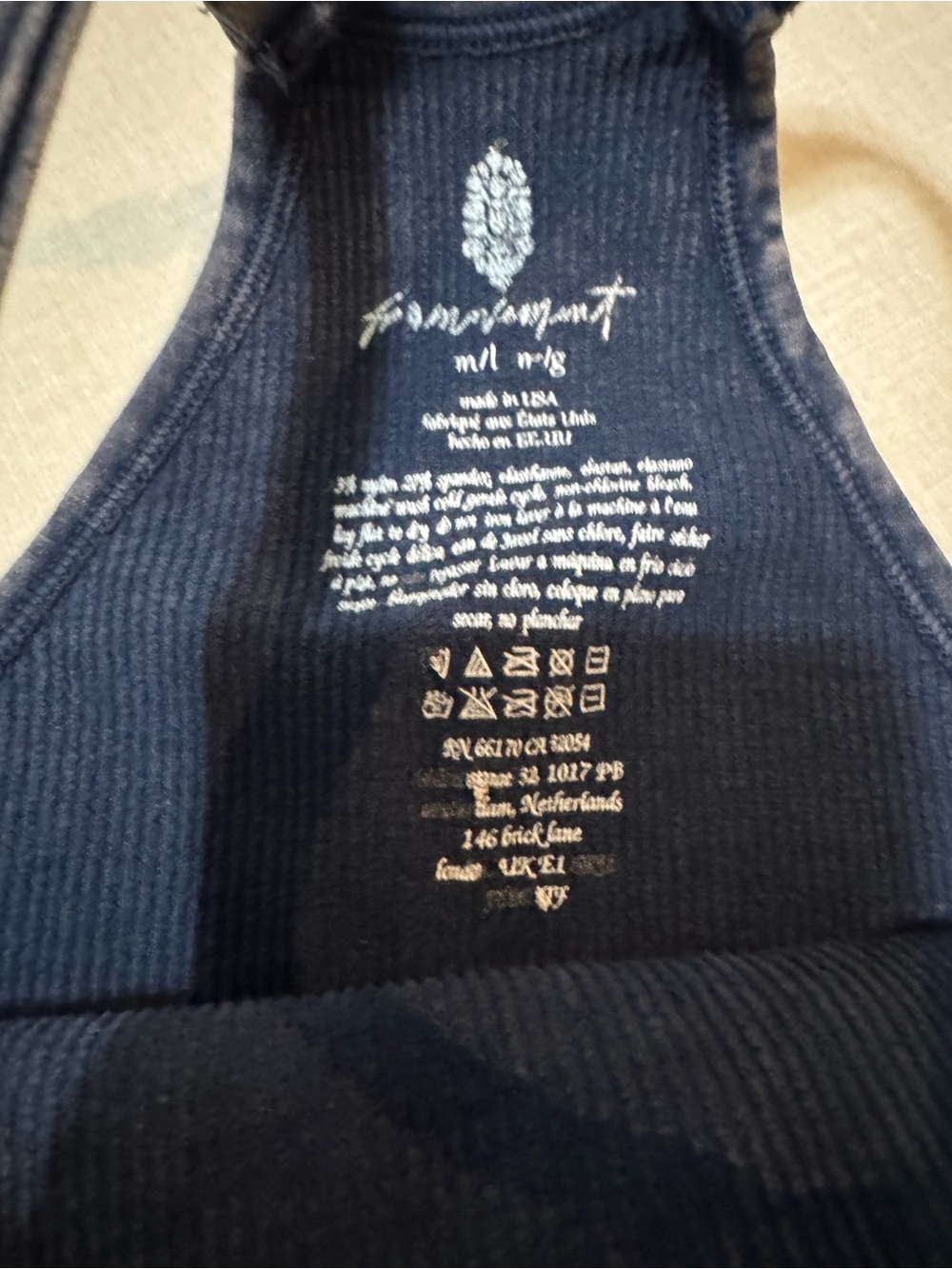 Free People Navy Ribbed Racerback Tank - Picture 2 of 3
